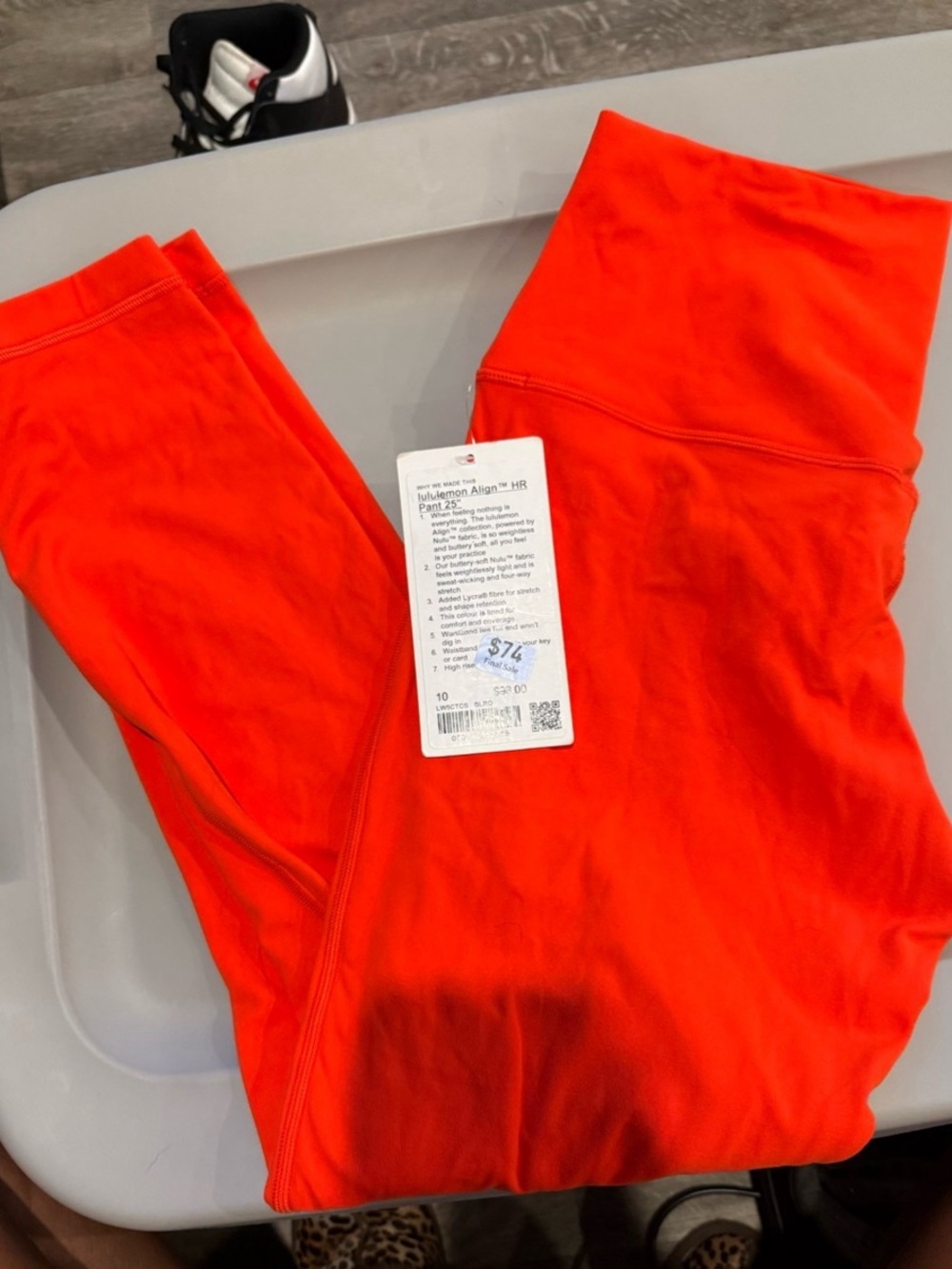 lululemon Align Solar Orange Leggings Size 10 NWT